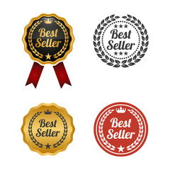 Best seller labels on white background.