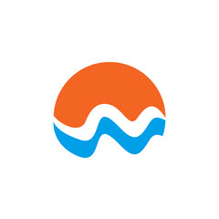 Wave Icon logo design vector template