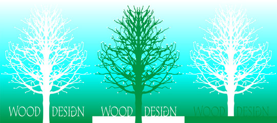 Illustration of a stylized silhouette of a tree in different colors