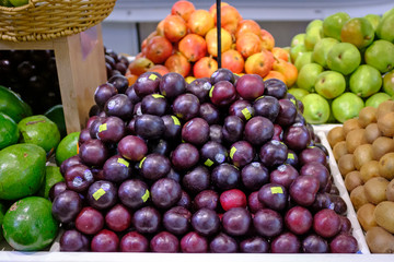 Plums for sale in market