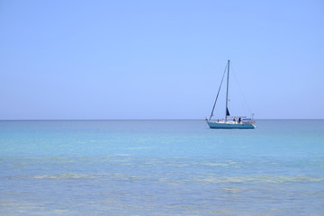 Fototapeta premium Sailboat in the sea.