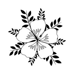 beautiful flower with leafs