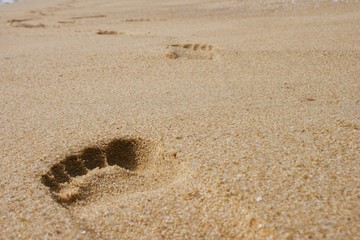 Footprints on the beach