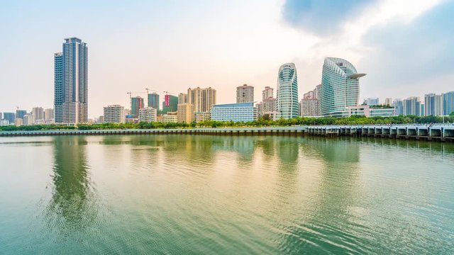  scenery in Golden Sands Bay at nightfall, Zhanjiang City