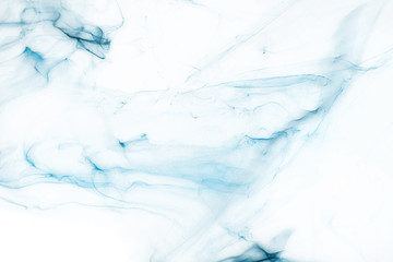 Isolated blue fog on the white background, smoky effect for photos and artworks. 