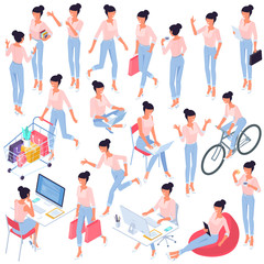 woman poses and activities