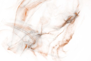 Isolated orange fog on the white background, smoky effect for photos and artworks. Overlay for photos.