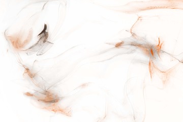 Isolated orange fog on the white background, smoky effect for photos and artworks. Overlay for photos.