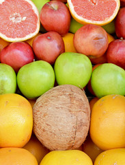 fresh fruits on white background
