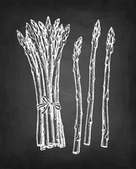 Chalk sketch of asparagus.