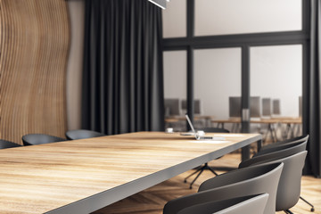 Blurry meeting room interior