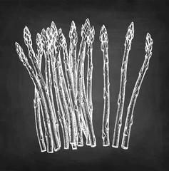 Chalk sketch of asparagus.