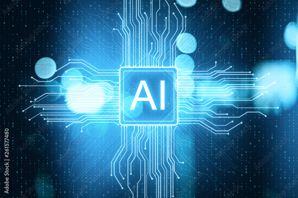 Poster artificial intelligence and software concept