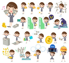 Gray suit business women_money