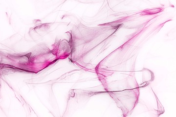 Isolated pink fog on the white background, smoky effect for photos and artworks. Overlay for photos.