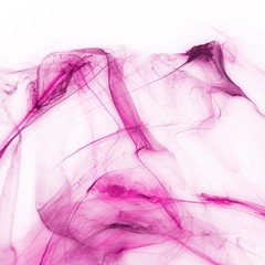 Isolated pink fog on the white background, smoky effect for photos and artworks. Overlay for photos.