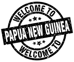 welcome to Papua New Guinea black stamp