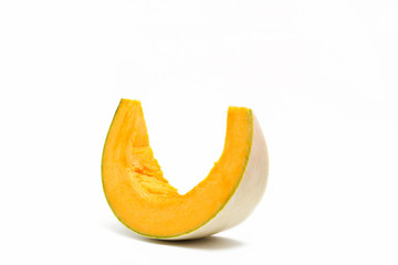 Fototapeta na wymiar Sliced pumpkin isolated on white background