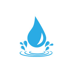 Water drop icon. Vector illustration, flat design.