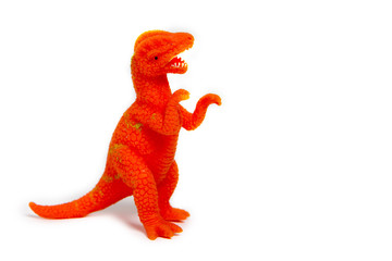 Dinosaur toy on white background