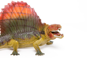 Dinosaur toy on white background