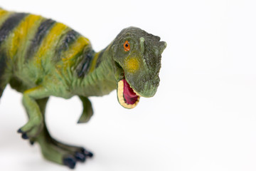 Dinosaur toy on white background