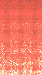 Living coral background. Mosaic with light reflections. Colorful gradient. Square pixel mosaic vector. 