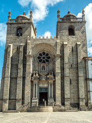 Fototapeta na wymiar Romanesque Cathedral of Porto, Portugal