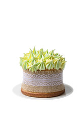 Spring Easter cake isolated on white background.