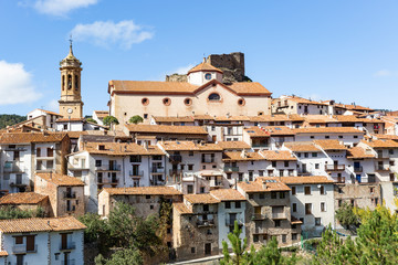 Fototapeta na wymiar a view of Linares de Mora town, province of Teruel, Aragon, Spain