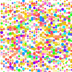 Multicolored circles on white background