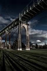 Gothic Bridge with Clouds