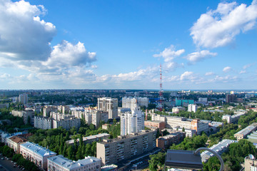 Fototapeta na wymiar Voronezh city in summer time from the highest point