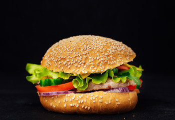 Tasty and appetizing hamburger