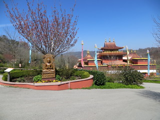 View on a Buddhist temple in southern France