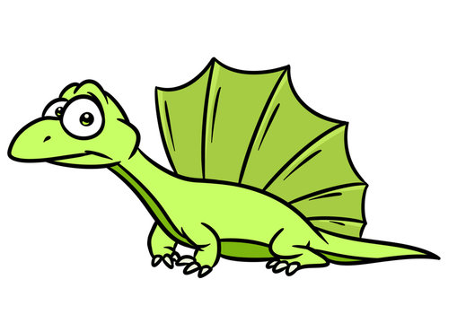 Dinosaur Dimetrodon Lizard animal character cartoon illustration isolated image 