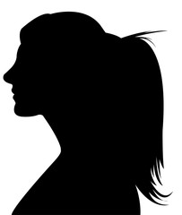 a woman head silhouette vector
