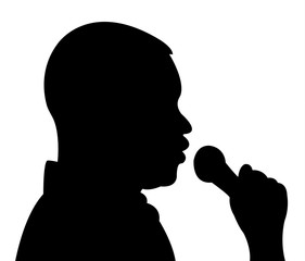 man speaker, silhouette vector