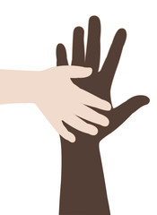 helping hands silhouette vector