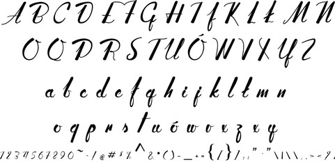 Calligraphic Vintage Handwritten vector Font for Lettering. Trendy Retro Calligraphy Script. Design vector linear Font Title Header Lettering Logo Monogram - Wektor  - obrazy, fototapety, plakaty