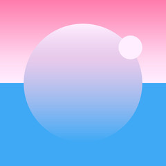 Vector Geometric Smooth blue pink gradient Background. Material Design