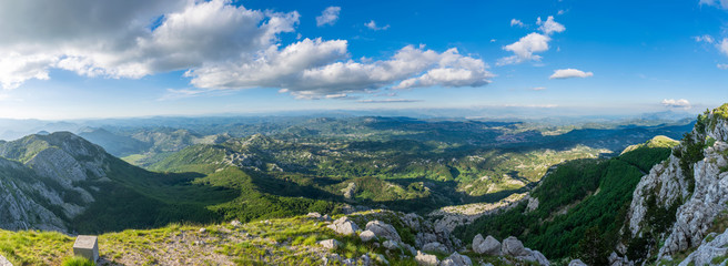 Fototapeta na wymiar Scenic view point on top of high mountain.