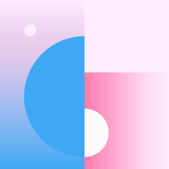 Vector Geometric Smooth blue pink gradient Background. Material Design