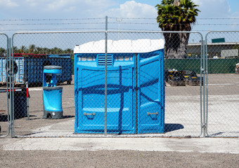 Handicap portable toilet on construction site