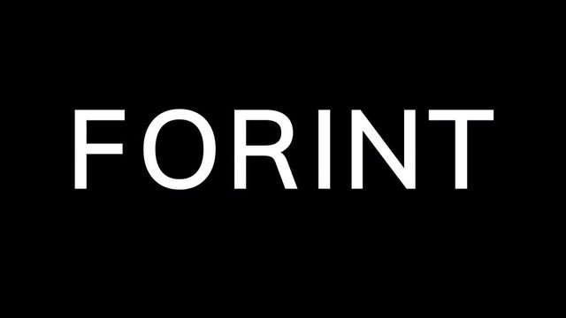 From the Glitch effect arises Currency name FORINT. Then the TV turns off. Alpha channel Premultiplied - Matted with color black