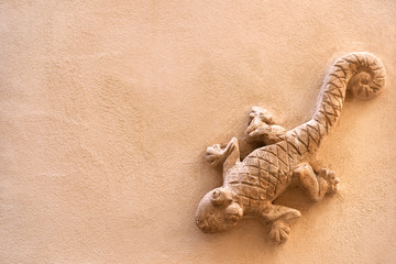 The Salamander figure is a symbol of Mallorca. Traditional wall decoration in Mallorca.