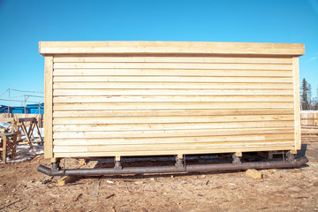 structure made of wood. farm building. Natural building materials