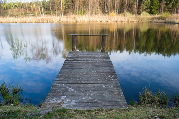 Fototapeta jezioro w lesie obraz