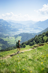 Fototapeta na wymiar Bavarian and Austrian Mountain Landscape during Hiking