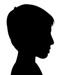 a boy head silhouette vector